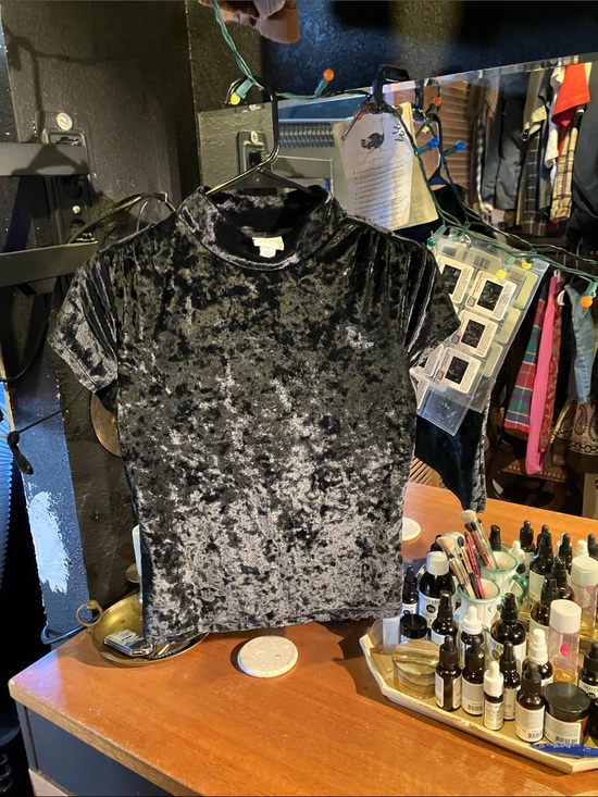 a new day Tops - a new day Black Crushed Velvet Top